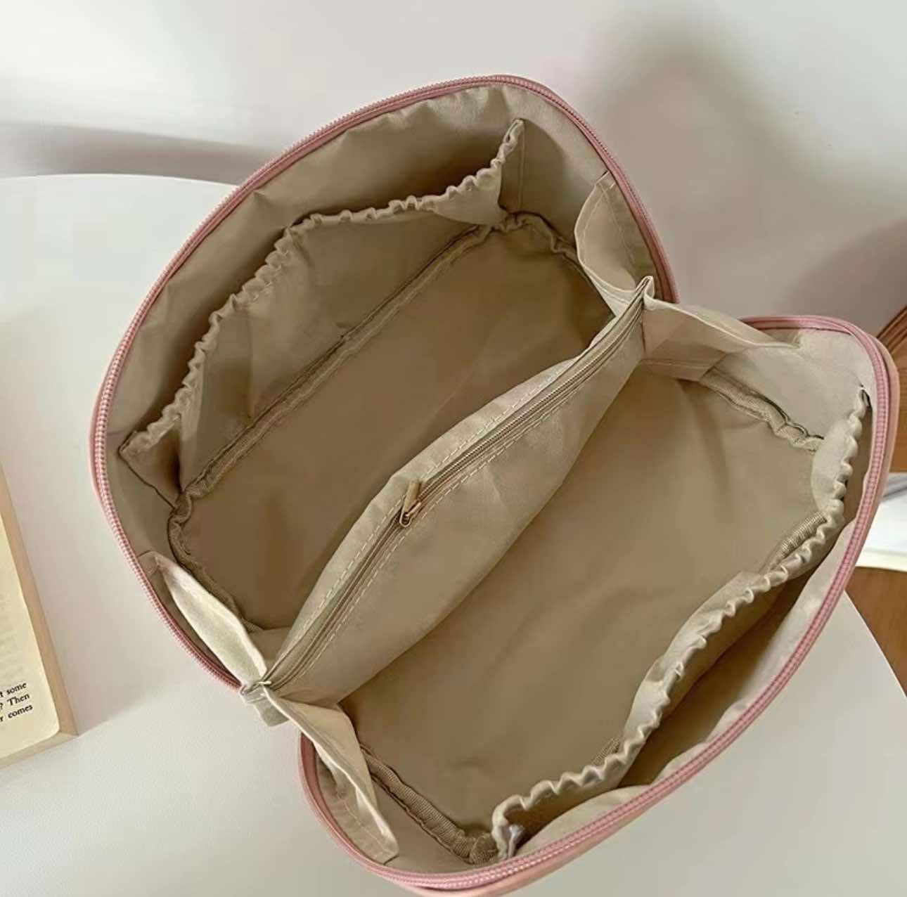 Cosmetic Travel Pouch Aesthetic Organizer - PU Leather Storage Bag