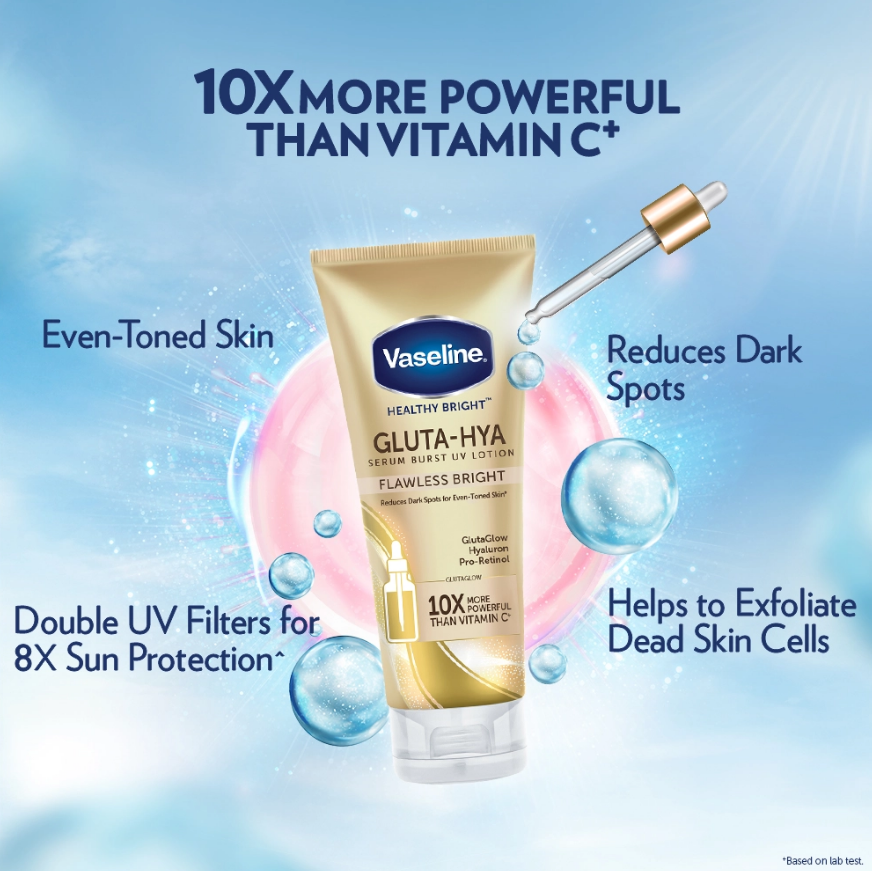 Vaseline Healthy Bright GLUTA-HYA Serum Burst Lotion 330ml AUTHENTIC from Thailand