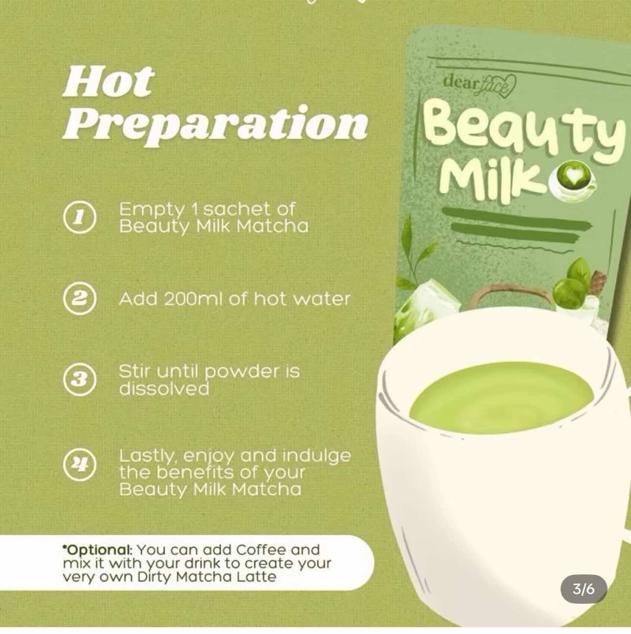 BEAUTY MILK COLLAGEN Drink MATCHA FLAVOR by Dear Face