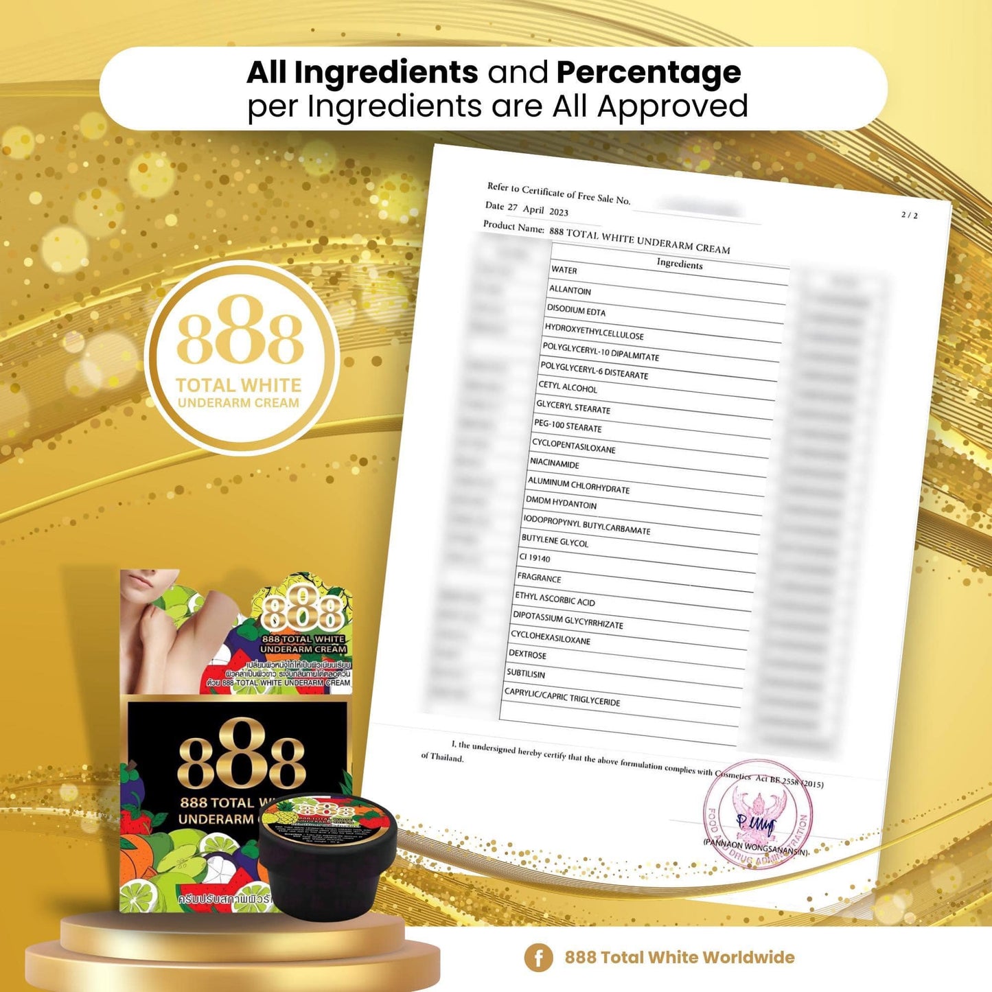 888 Underarm Cream Authentic from Thailand