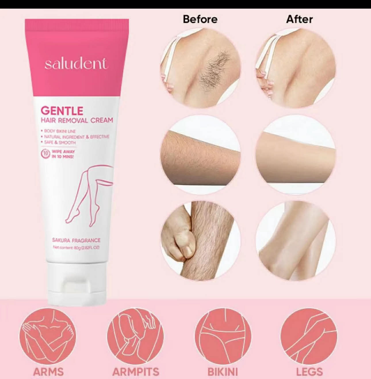 TRENDING!! Saludent Gentle Hair Removal Cream & Niacinamide Whitening Gel Set