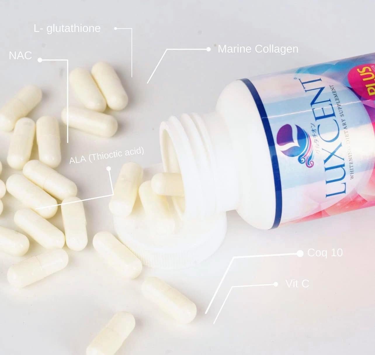 Authentic LUXCENT L-Glutathione PLUS Marine Collagen