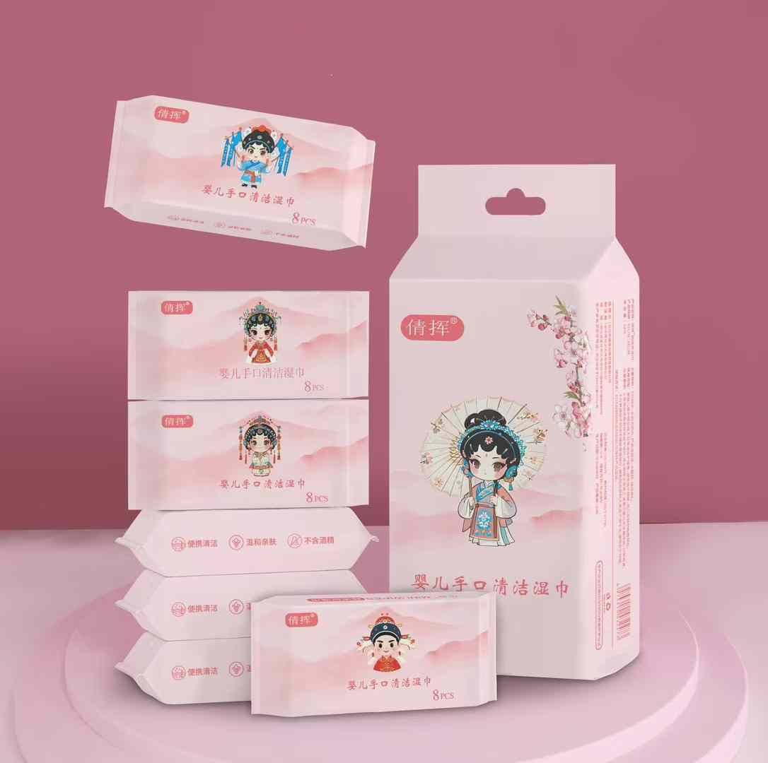 Mini Wet Wipes Portable Travel Size 8pcs in 1 Pack