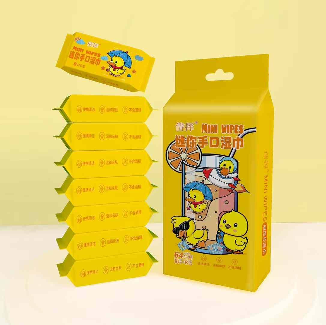 Mini Wet Wipes Portable Travel Size 8pcs in 1 Pack