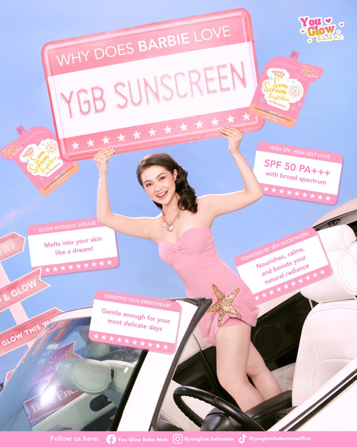 BEAUTY WHITE SUNSCREEN Bright Glow by You Glow Babe
