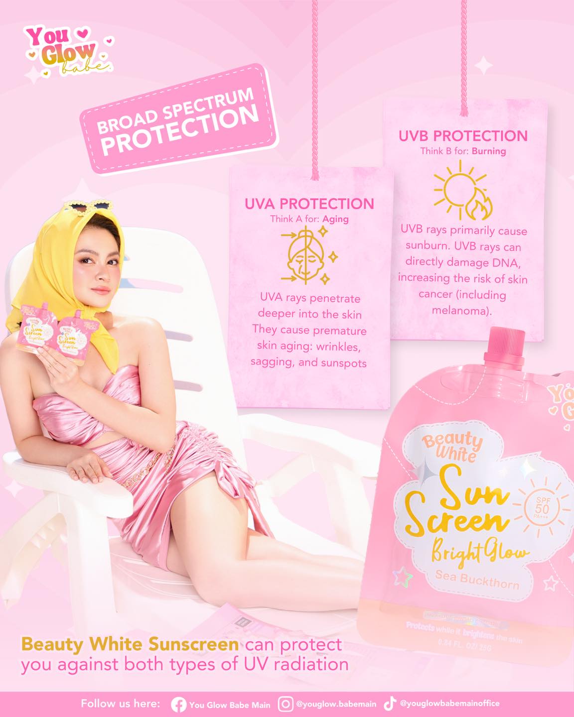 BEAUTY WHITE SUNSCREEN Bright Glow by You Glow Babe