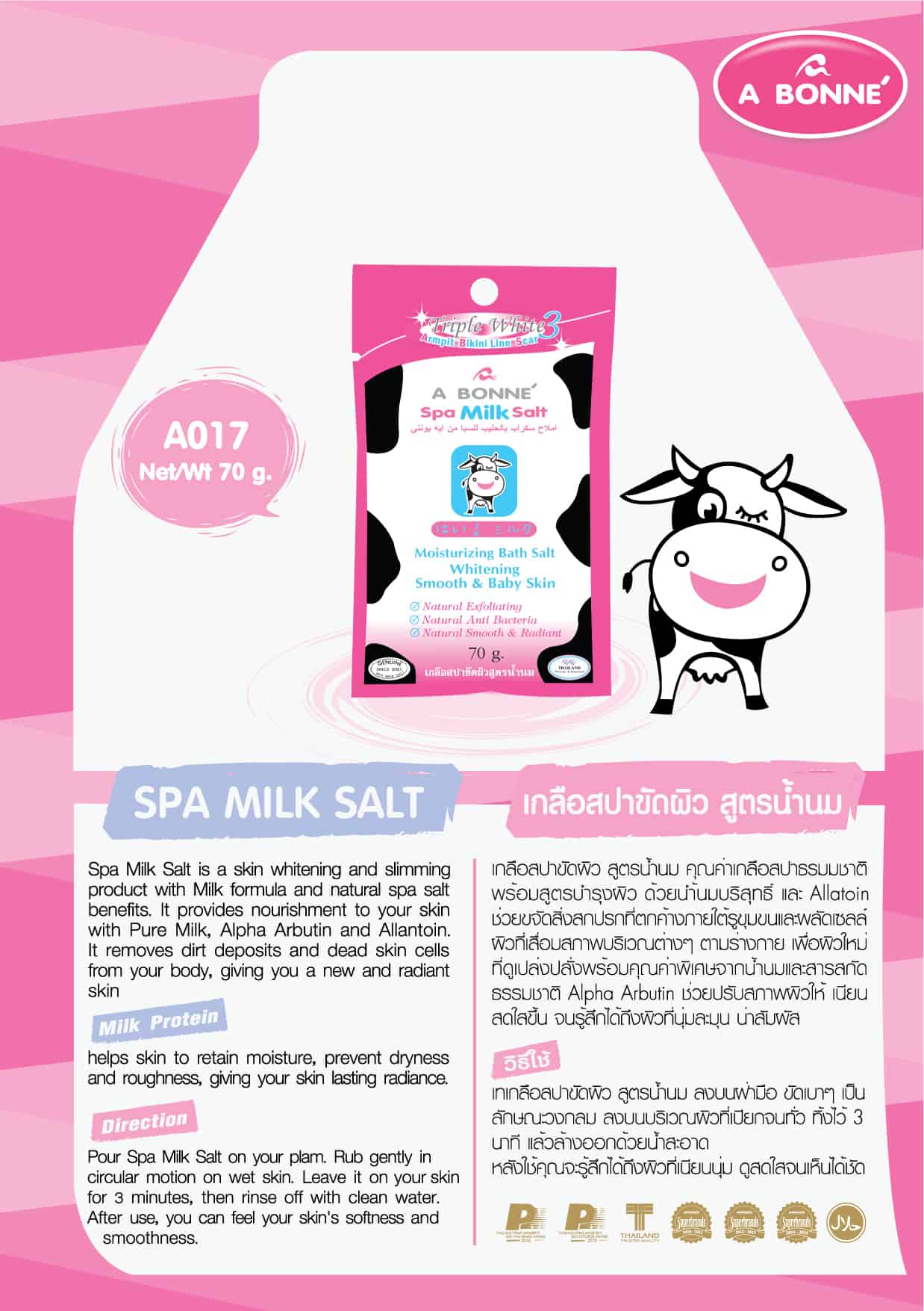 AUTHENTIC Spa Milk Salt A Bonne' Refill 350g