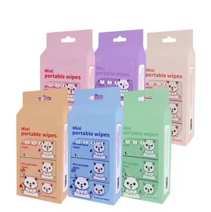 Mini Wet Wipes Portable Travel Size 8pcs in 1 Pack