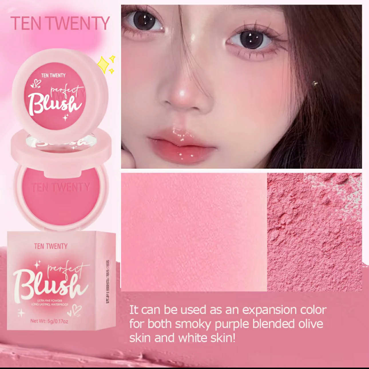 PERFECT BLUSH by Ten-Twenty 5g | Natural Pigmented Blush Powder