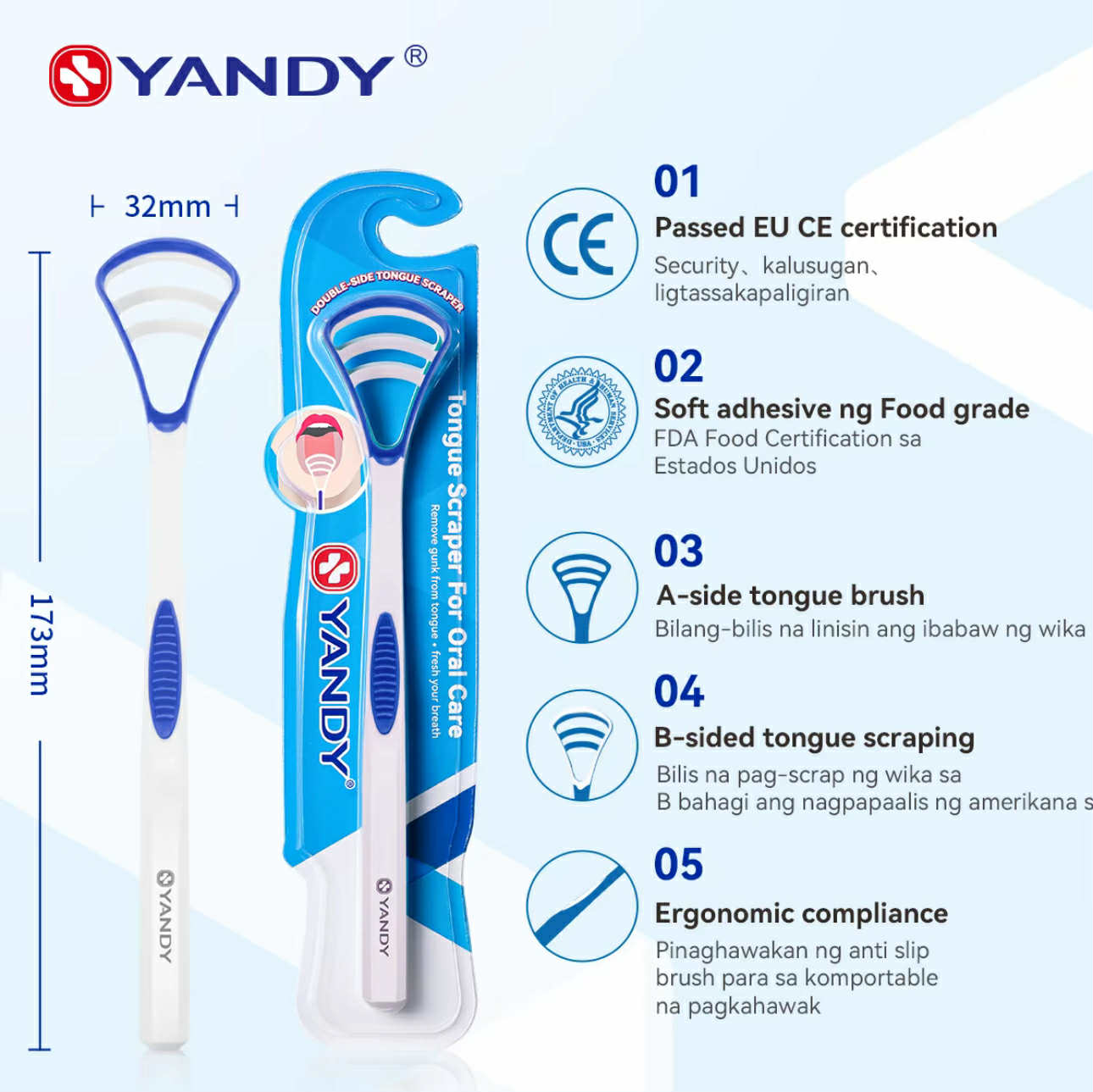 TONGUE CLEANER for Oral Care & Fresh Breath 3pcs for ONLY 199 pesos