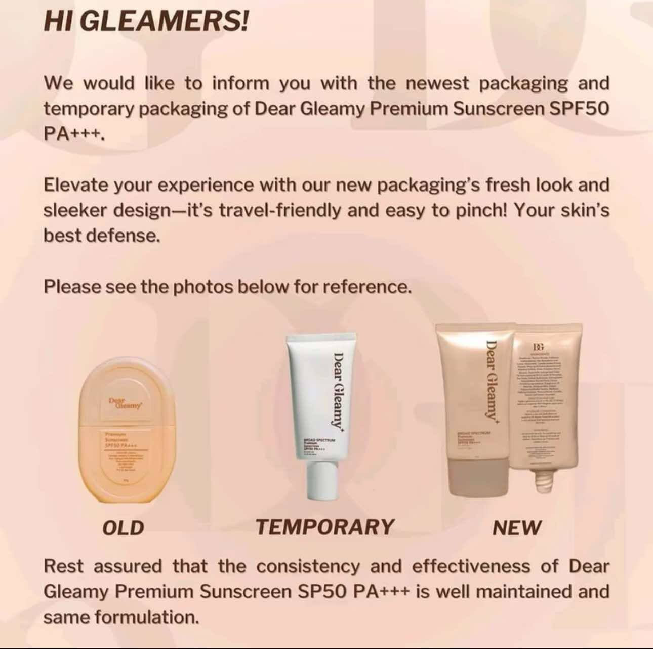 Dear Gleamy Premium Sunscreen SPF 50