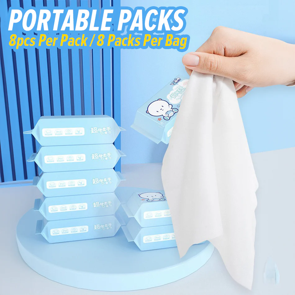 Mini Wet Wipes Portable Travel Size 8pcs in 1 Pack