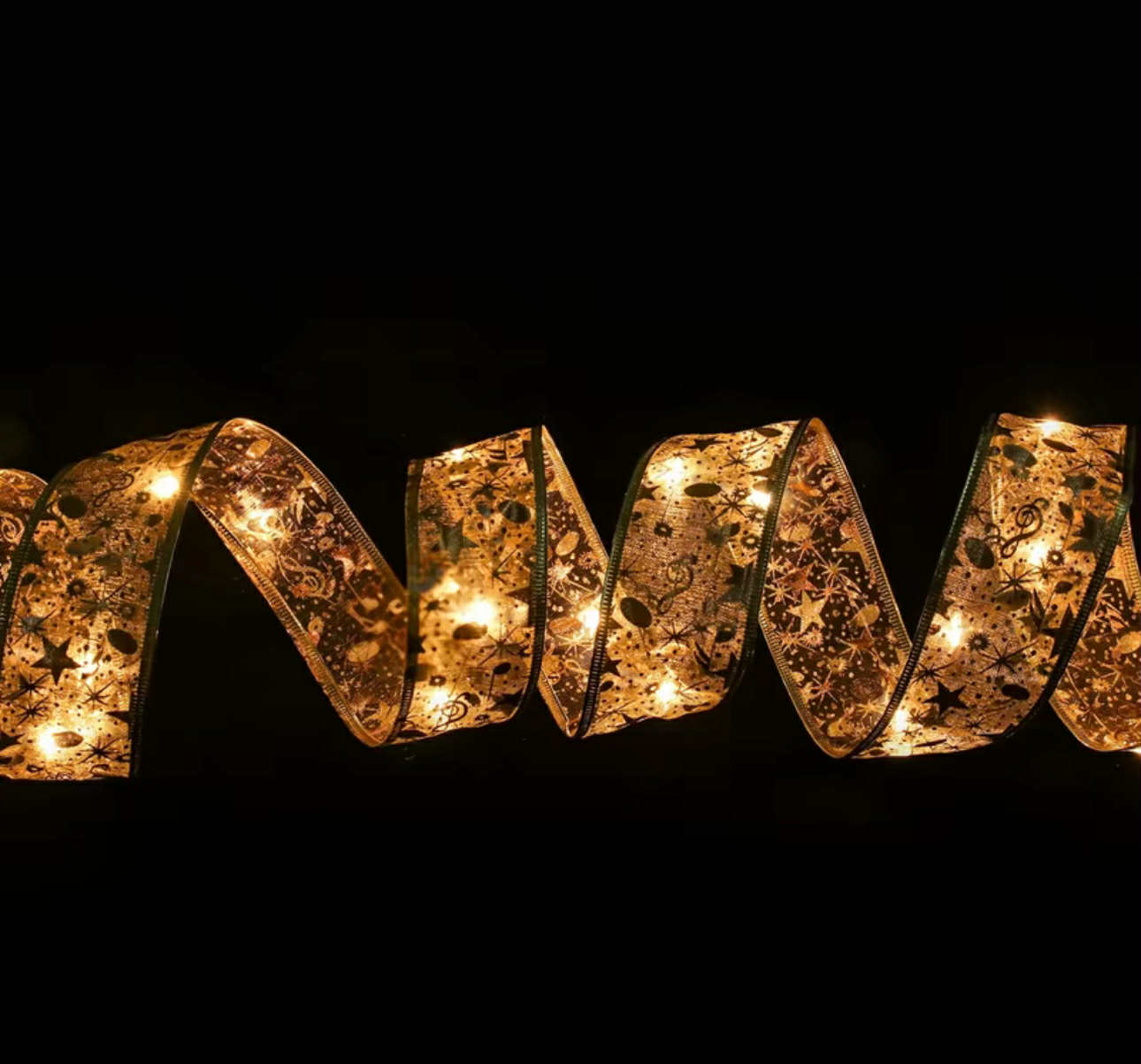 Christmas Ribbon w/ Light for Xmas Tree | Christmas Decorations & Ornaments
