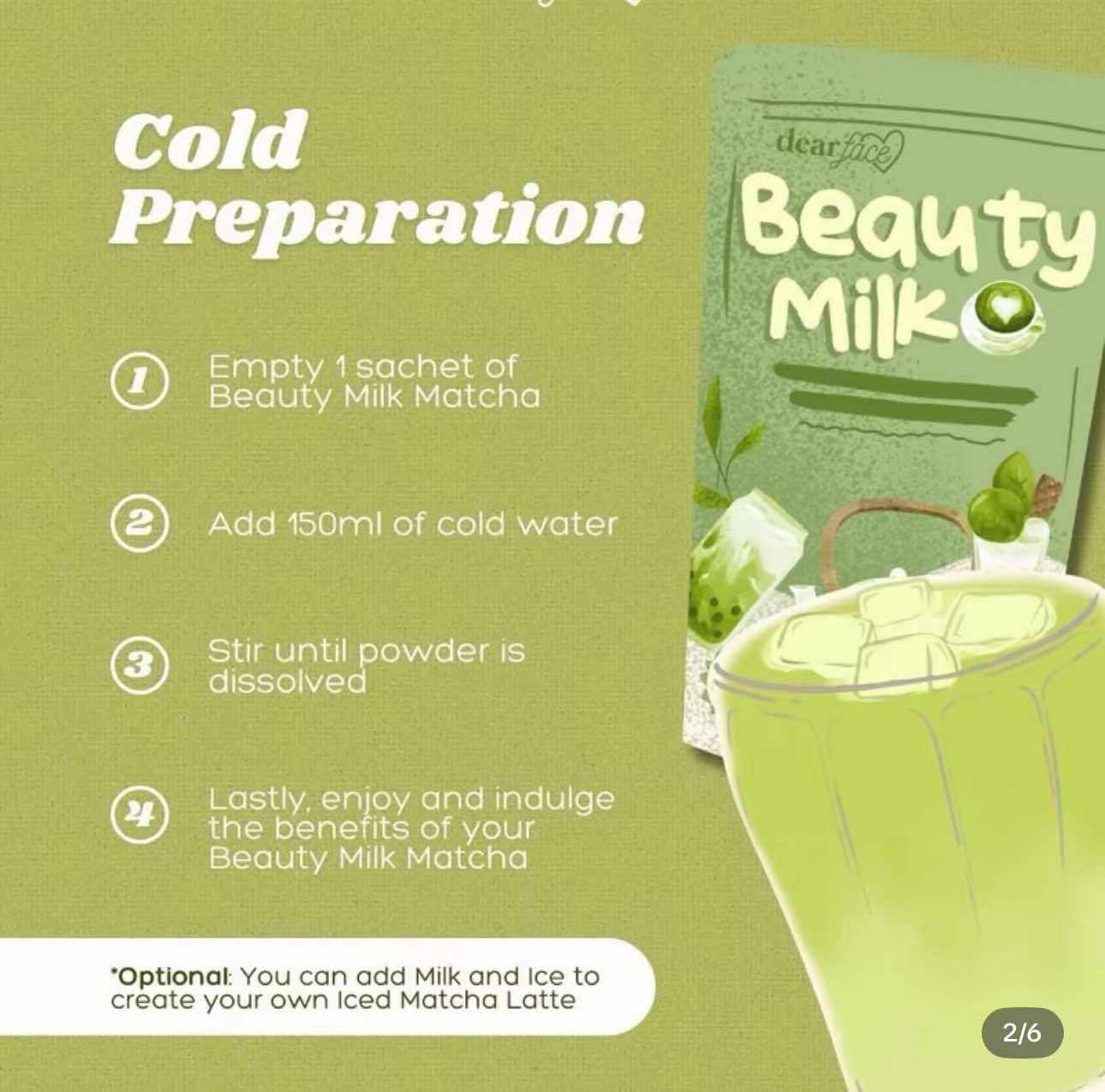 BEAUTY MILK COLLAGEN Drink MATCHA FLAVOR by Dear Face