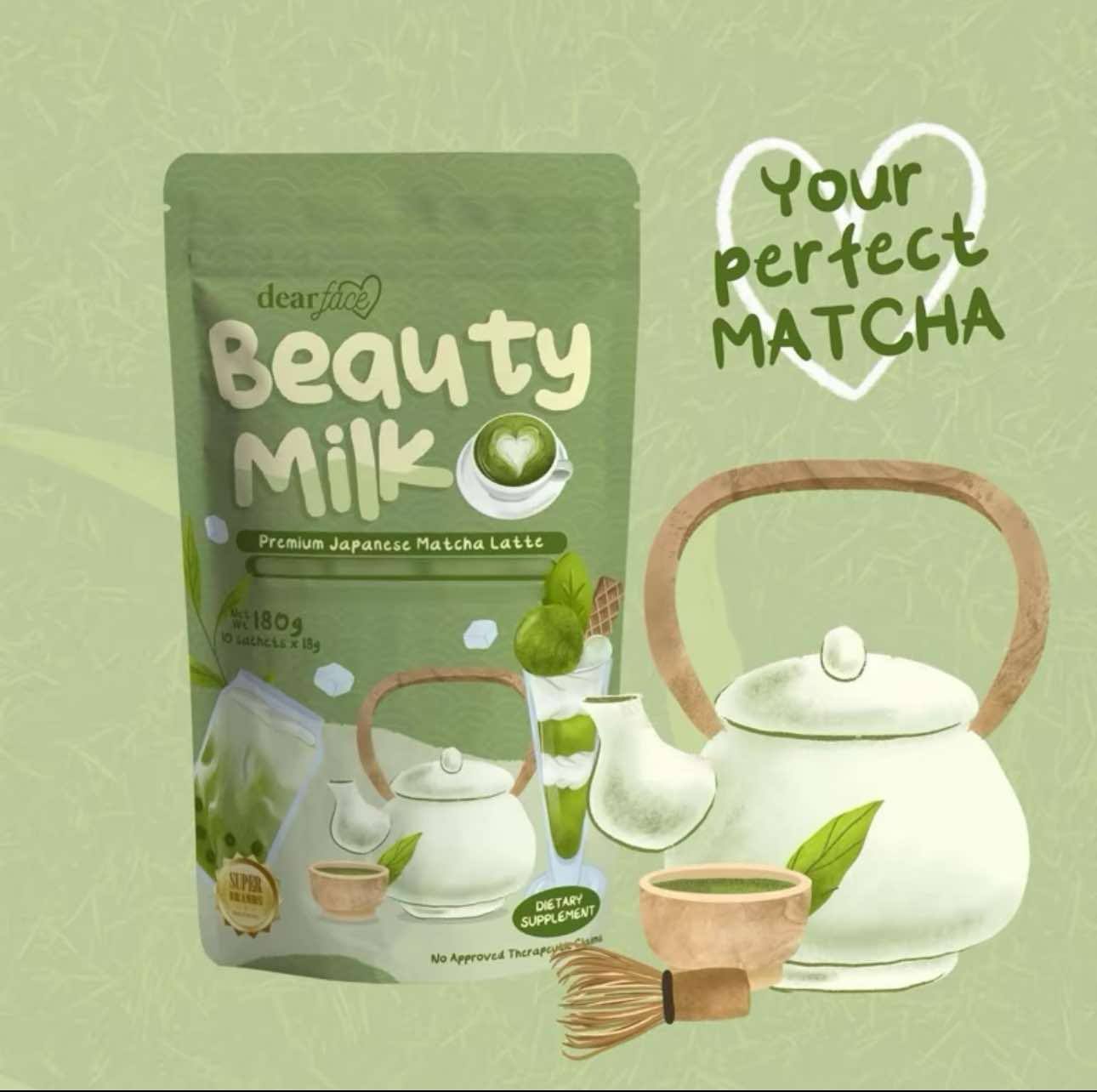 BEAUTY MILK COLLAGEN Drink MATCHA FLAVOR by Dear Face