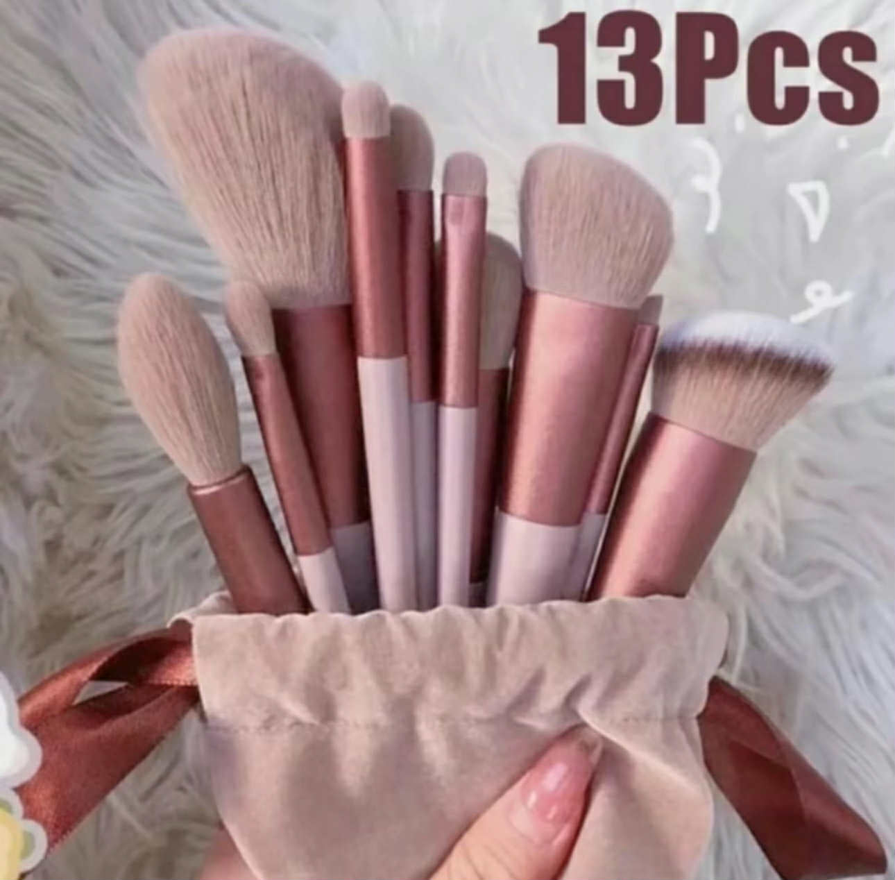 13pcs MakeUp/Cosmetic Brush Set | Beauty Cosmetic Brushes w/ Soft Fur
