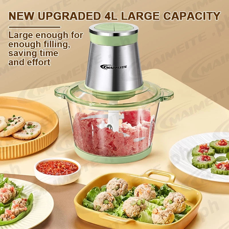 Maimeite Meat Grinder | Multifunctional Food Processor | 2-Speed Adjustment Food Mixer Electric Grinder in 3L and 4L