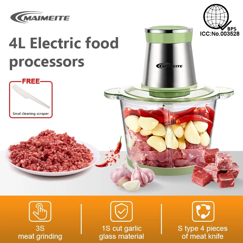 Maimeite Meat Grinder | Multifunctional Food Processor | 2-Speed Adjustment Food Mixer Electric Grinder in 3L and 4L