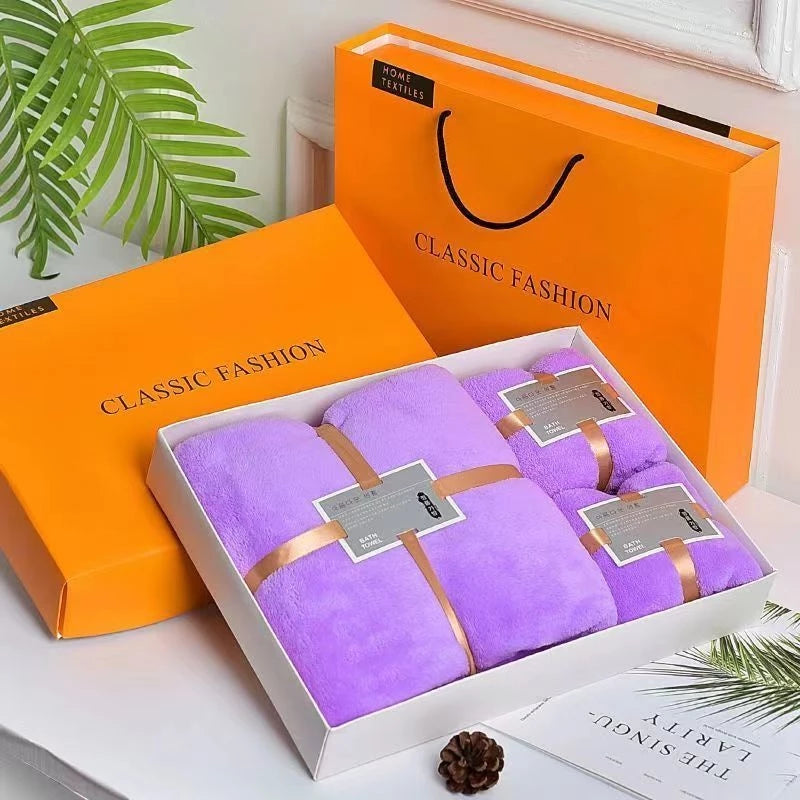 GIFT SET 3-in-1 Bath Towel | Microfiber Absorbent Premium Cotton