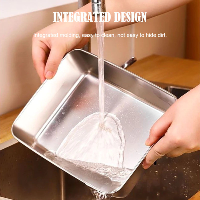Stainless Steel Food Tray | Container With Cover Food 4pcs / Set