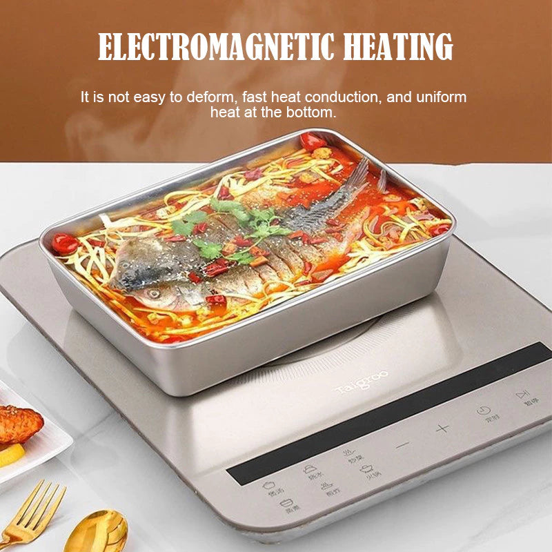 Stainless Steel Food Tray | Container With Cover Food 4pcs / Set