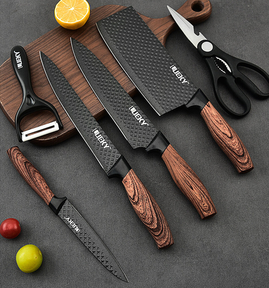 Japanese Stainless Knife Set | Steel Cleaver Chef Knives 6pcs/Set