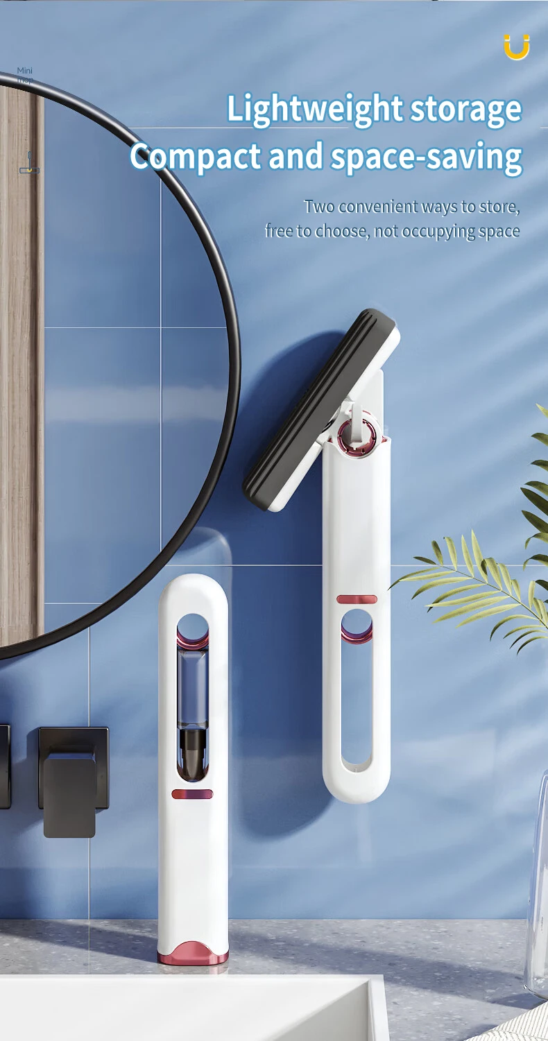 Mini Handheld Mop Powerful Squeeze Folding | Self-Squeezing