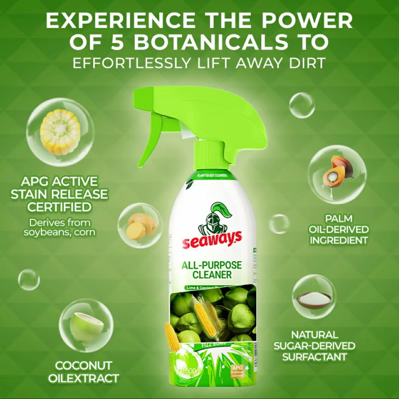 Seaways All-Purpose Cleaner  500ml | Lime & Coconut Plant Extract