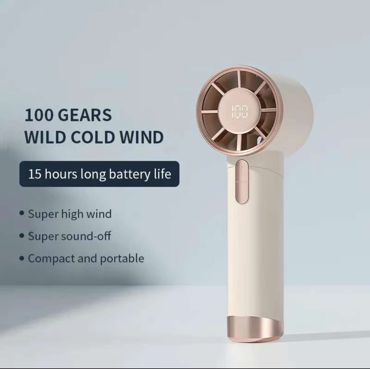 Bladeless Handheld Small Portable High Speed Rechargeable Turbo Fan w/ 8000MAH