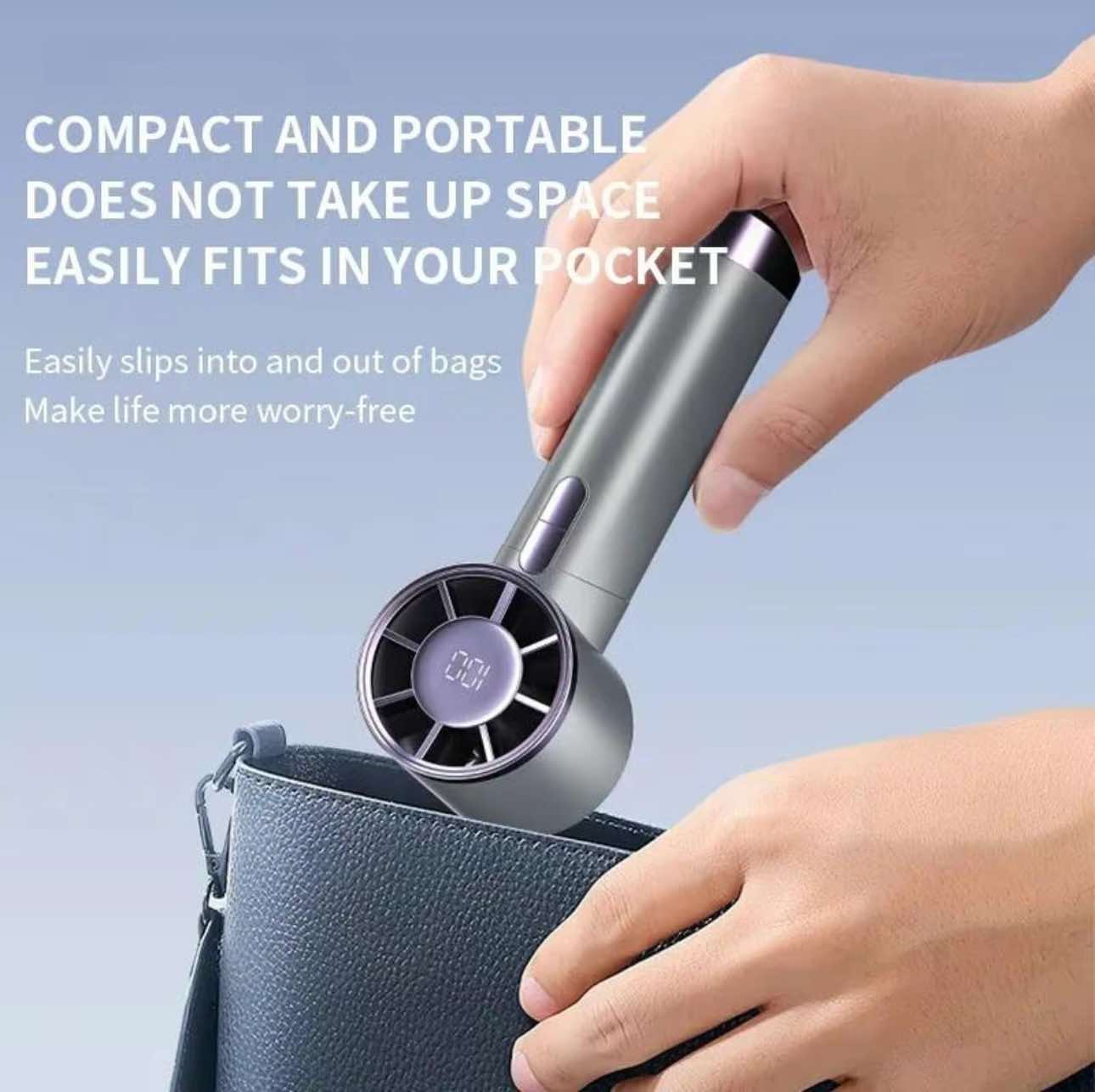 Bladeless Handheld Small Portable High Speed Rechargeable Turbo Fan w/ 8000MAH
