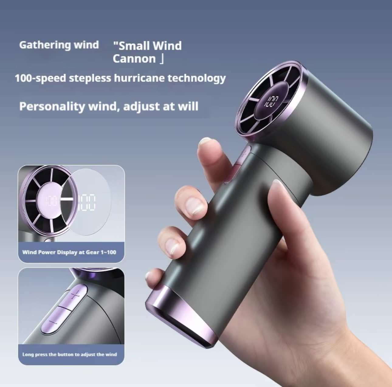 Bladeless Handheld Small Portable High Speed Rechargeable Turbo Fan w/ 8000MAH