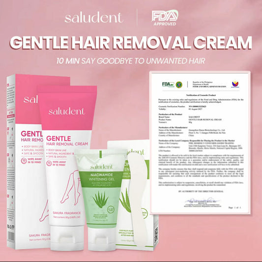TRENDING!! Saludent Gentle Hair Removal Cream & Niacinamide Whitening Gel Set