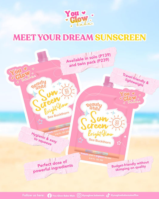 BEAUTY WHITE SUNSCREEN Bright Glow by You Glow Babe