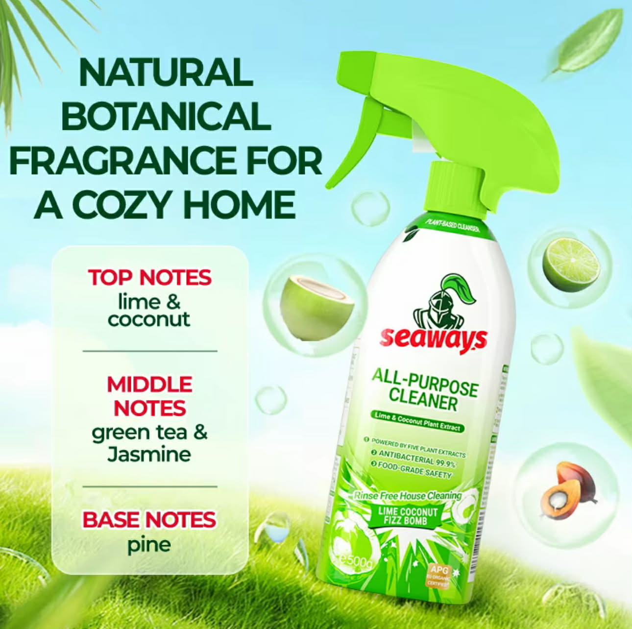 Seaways All-Purpose Cleaner  500ml | Lime & Coconut Plant Extract