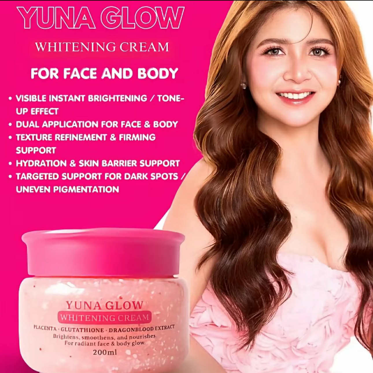 Yuna Glow Whitening Cream by BMRS Essentials 200ml