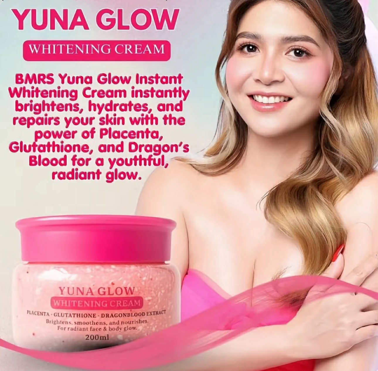 Yuna Glow Whitening Cream by BMRS Essentials 200ml