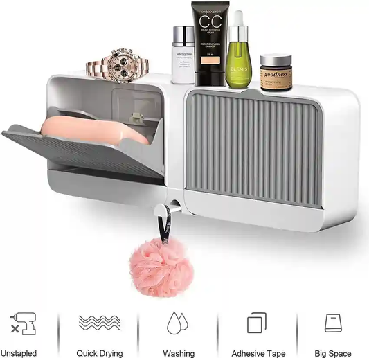 Double Grid Soap Holder Flip Box Storage HIgh Quality