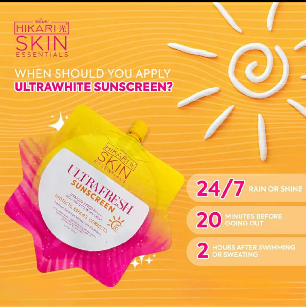 ULTRA FRESH SUNSCREEN by Hikari Skin Essentials | 50ml