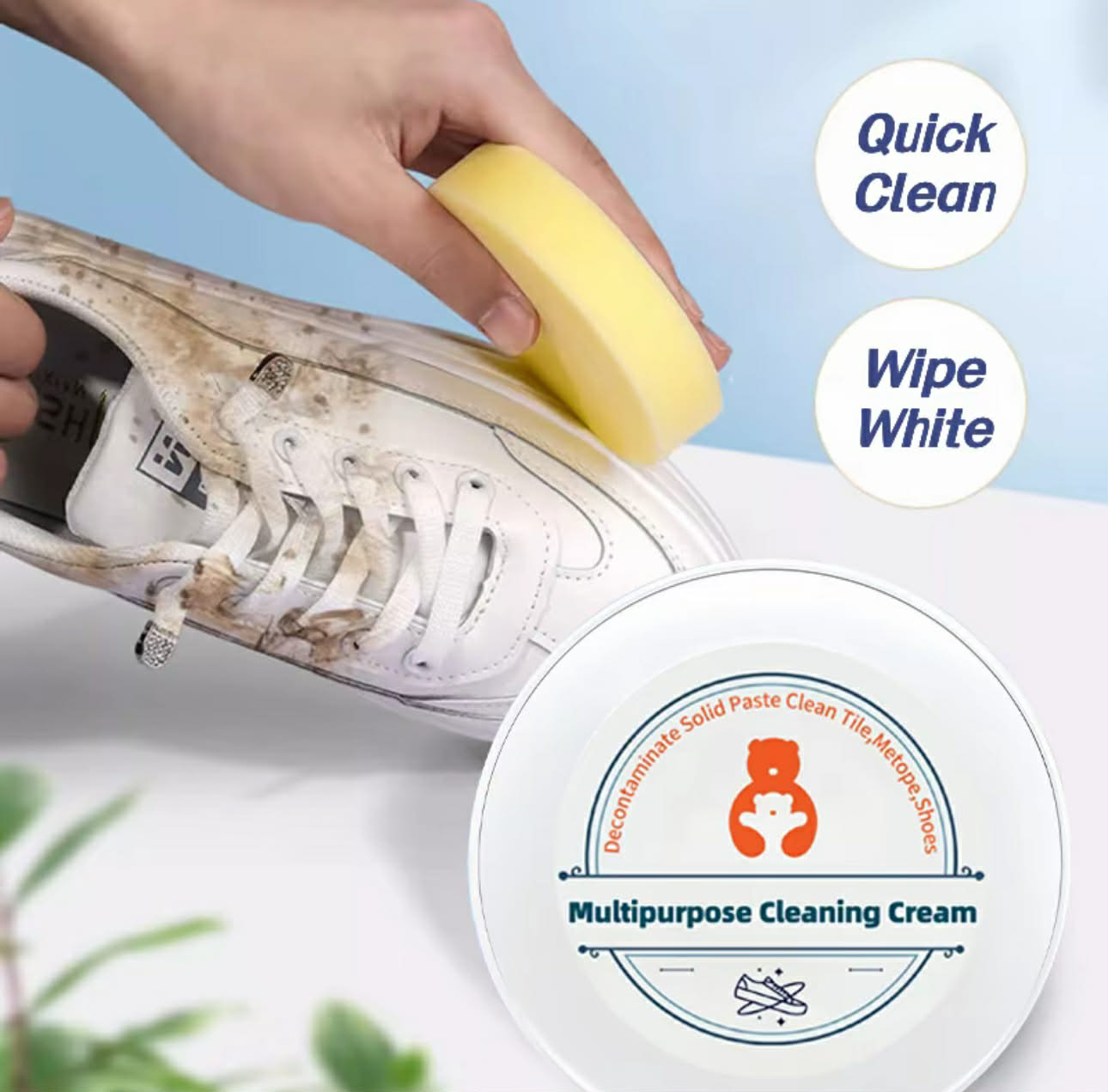 Multi-Purpose Cleaning Cream | Quick Clean w/ sponge