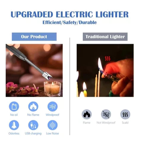 RECHARGEABLE KITCHEN LIGHTER | Electric/USB | Windproof LED Plasma Arc