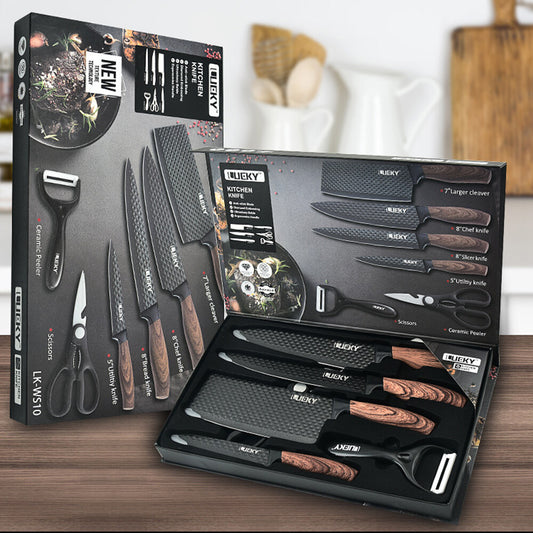 Japanese Stainless Knife Set | Steel Cleaver Chef Knives 6pcs/Set