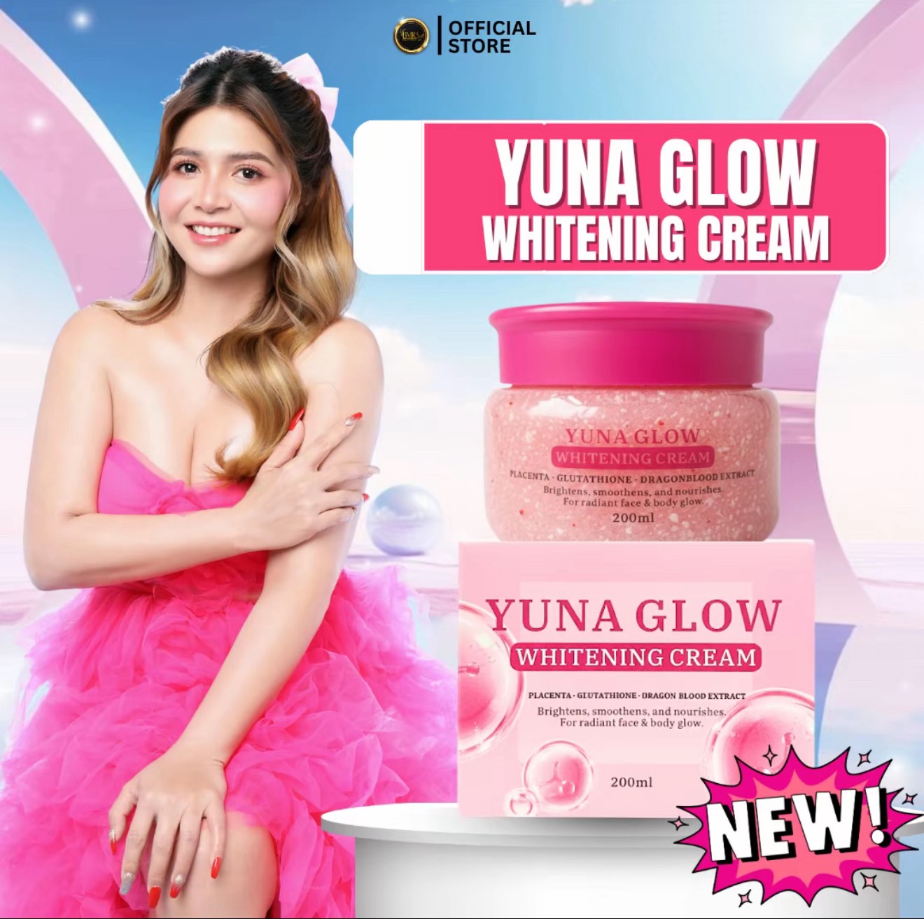 Yuna Glow Whitening Cream by BMRS Essentials 200ml