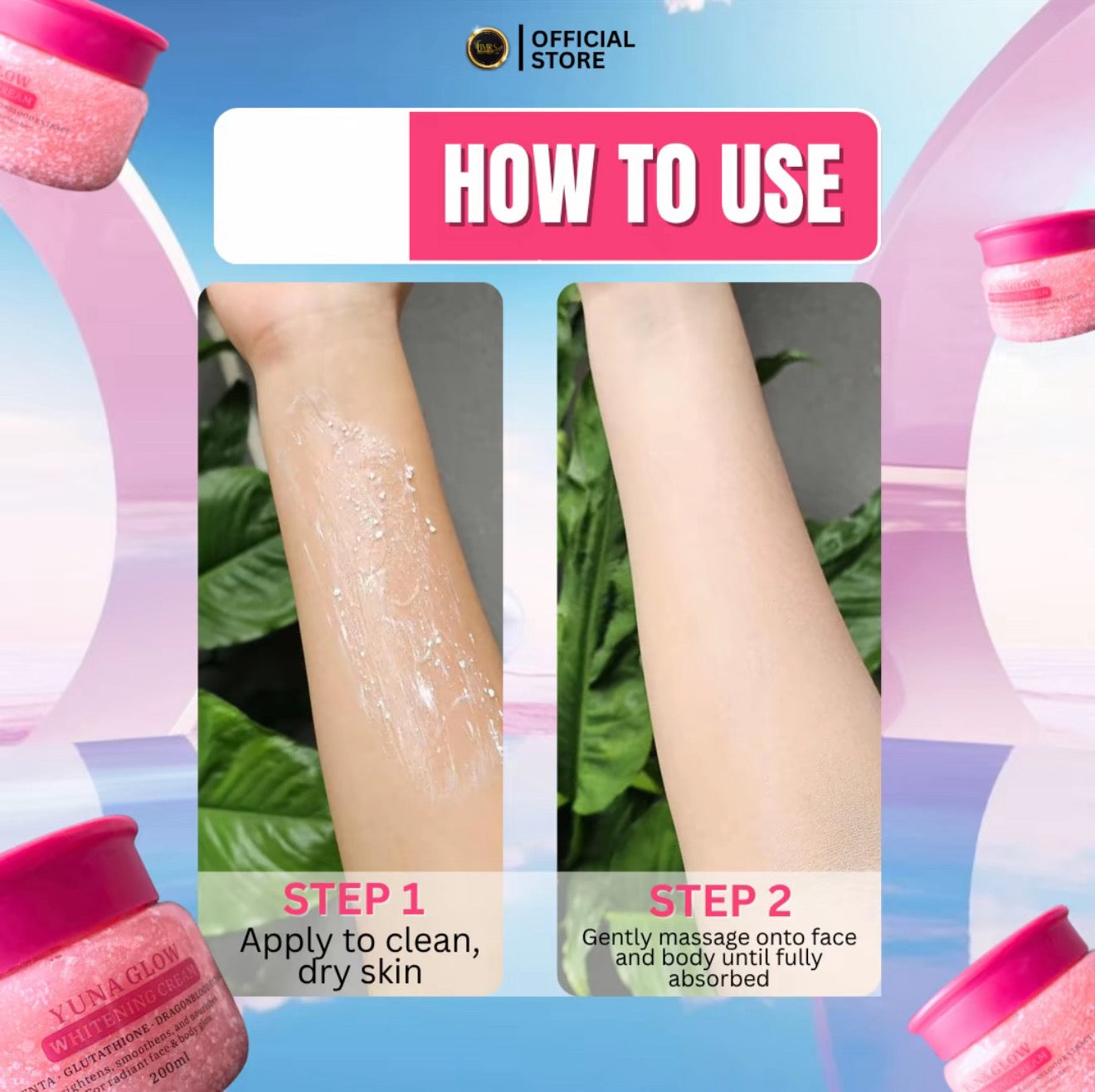 Yuna Glow Whitening Cream by BMRS Essentials 200ml